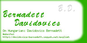 bernadett davidovics business card